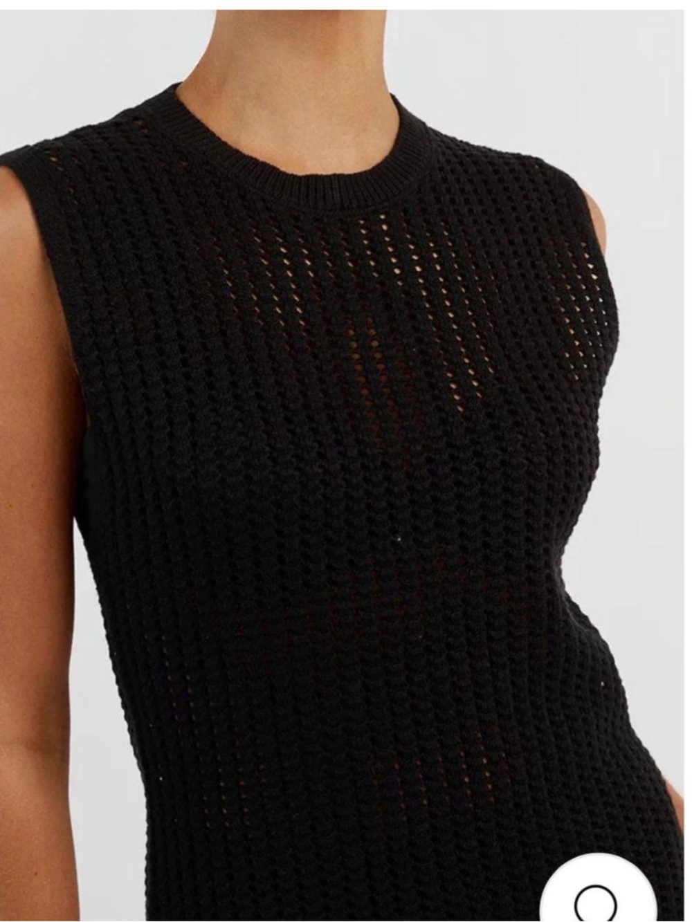 DISSH SUMMER KNIT TANK , CREW NECK VEST, NAVY LOOSE FIT WOMENS SZ SMALL